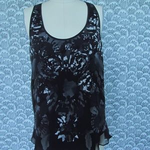 ADAM LIPPES Abstract Silk Tank Top